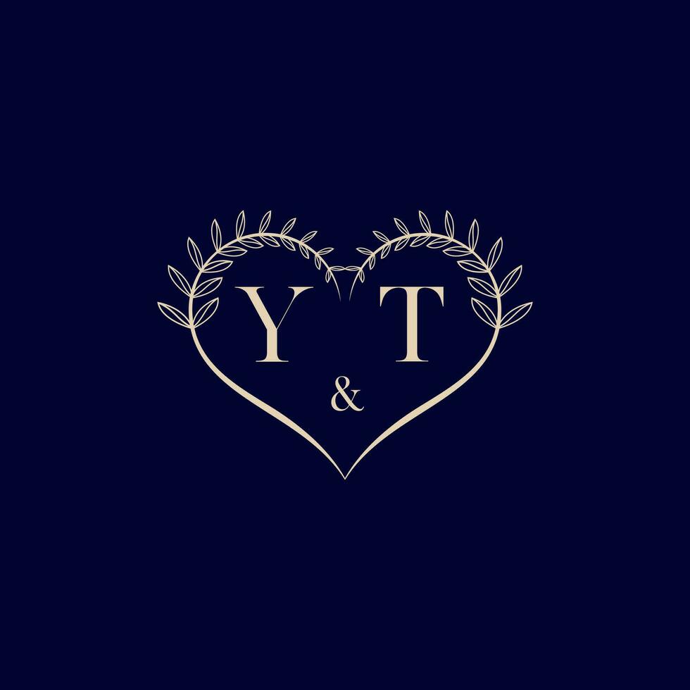 yt blommig kärlek form bröllop första logotyp vektor