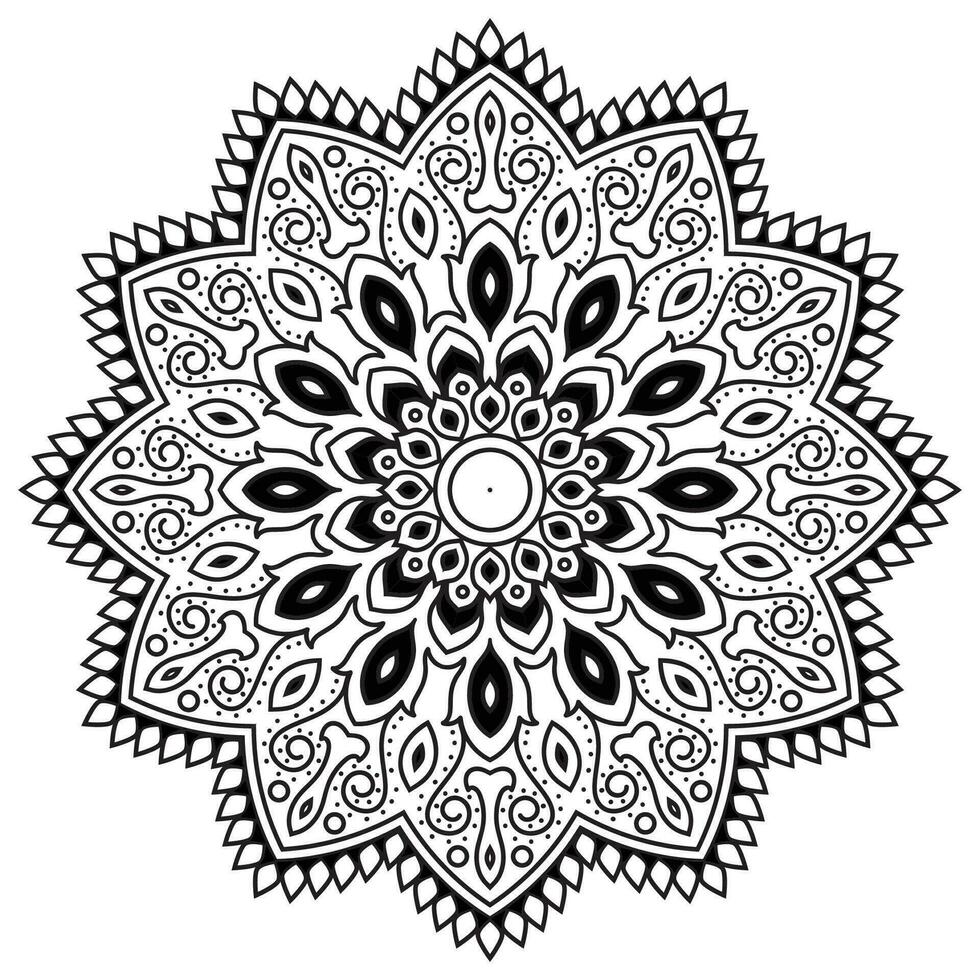 Blume Mandala. Jahrgang dekorativ Elemente. orientalisch Muster, Vektor Illustration. Islam, Ottomane Motive. Färbung Buch Seite