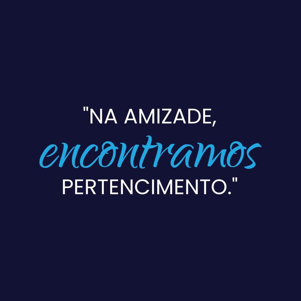 vänskap dag motivering Citat med en slät svart bakgrund i brasiliansk portugisiska vektor