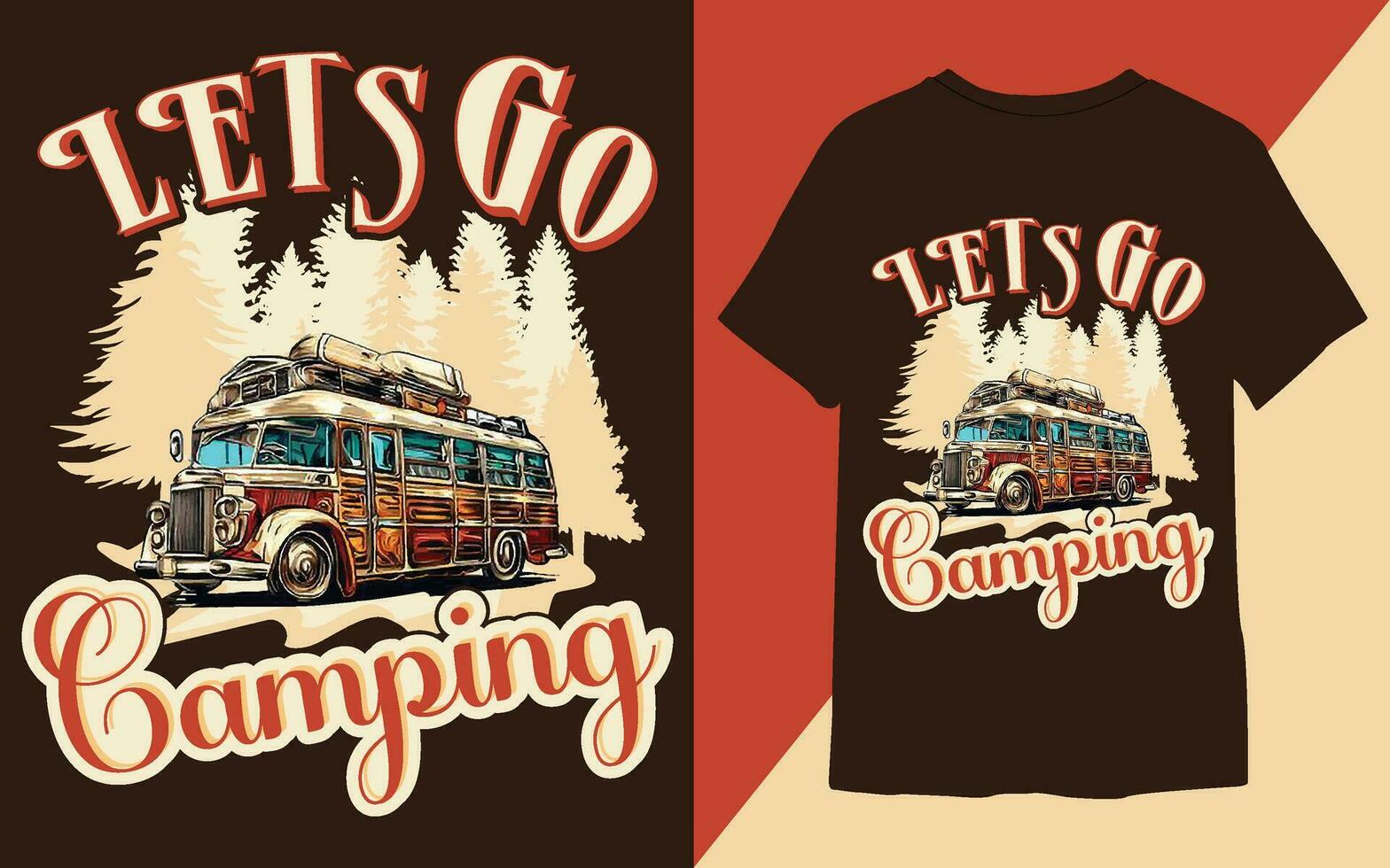 årgång stil camping t-shirt design ,sommar semester t-shirt design, vektor