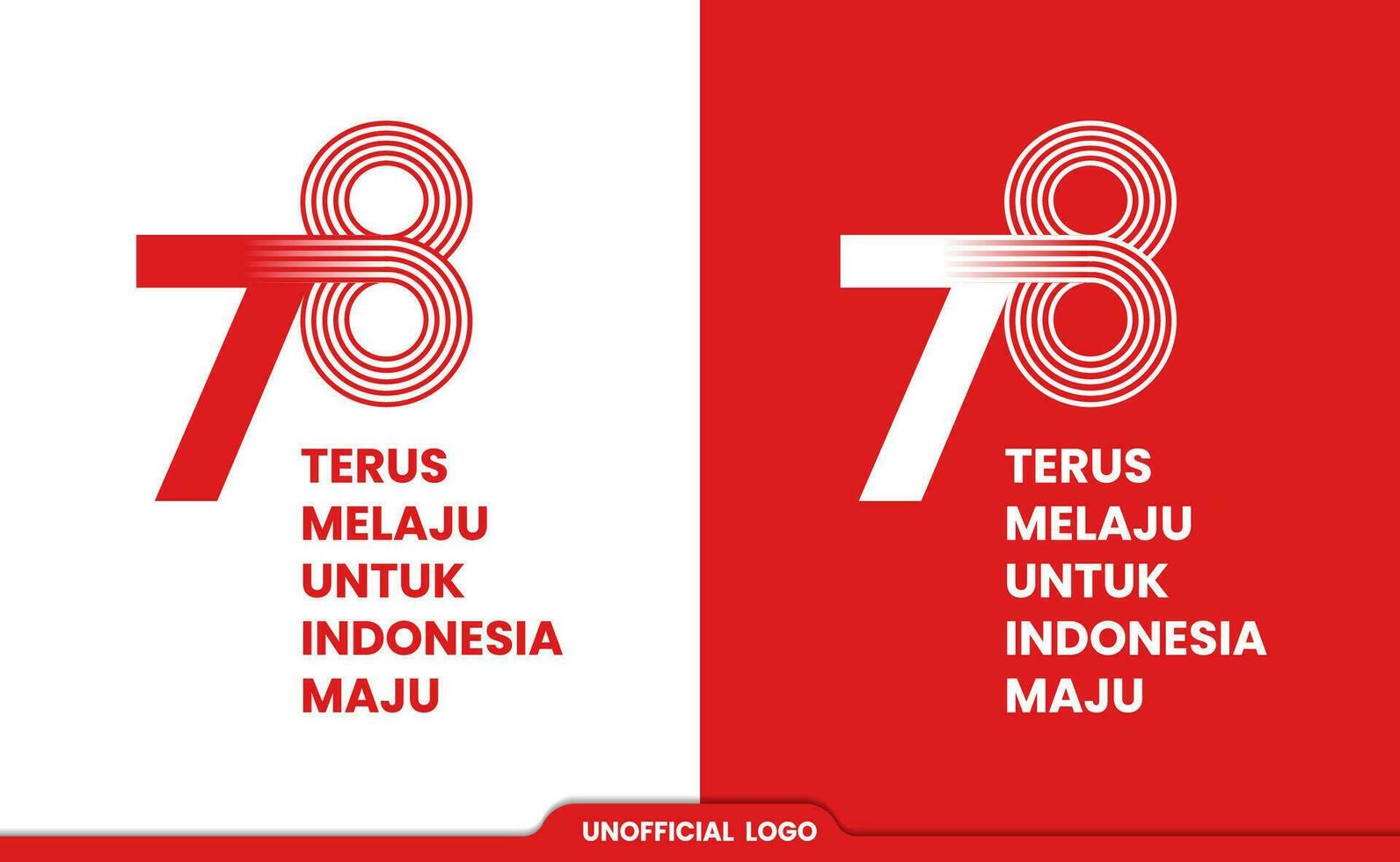 Logo 78 .. Republik von Indonesien Jahrestag im rot und Weiß vektor