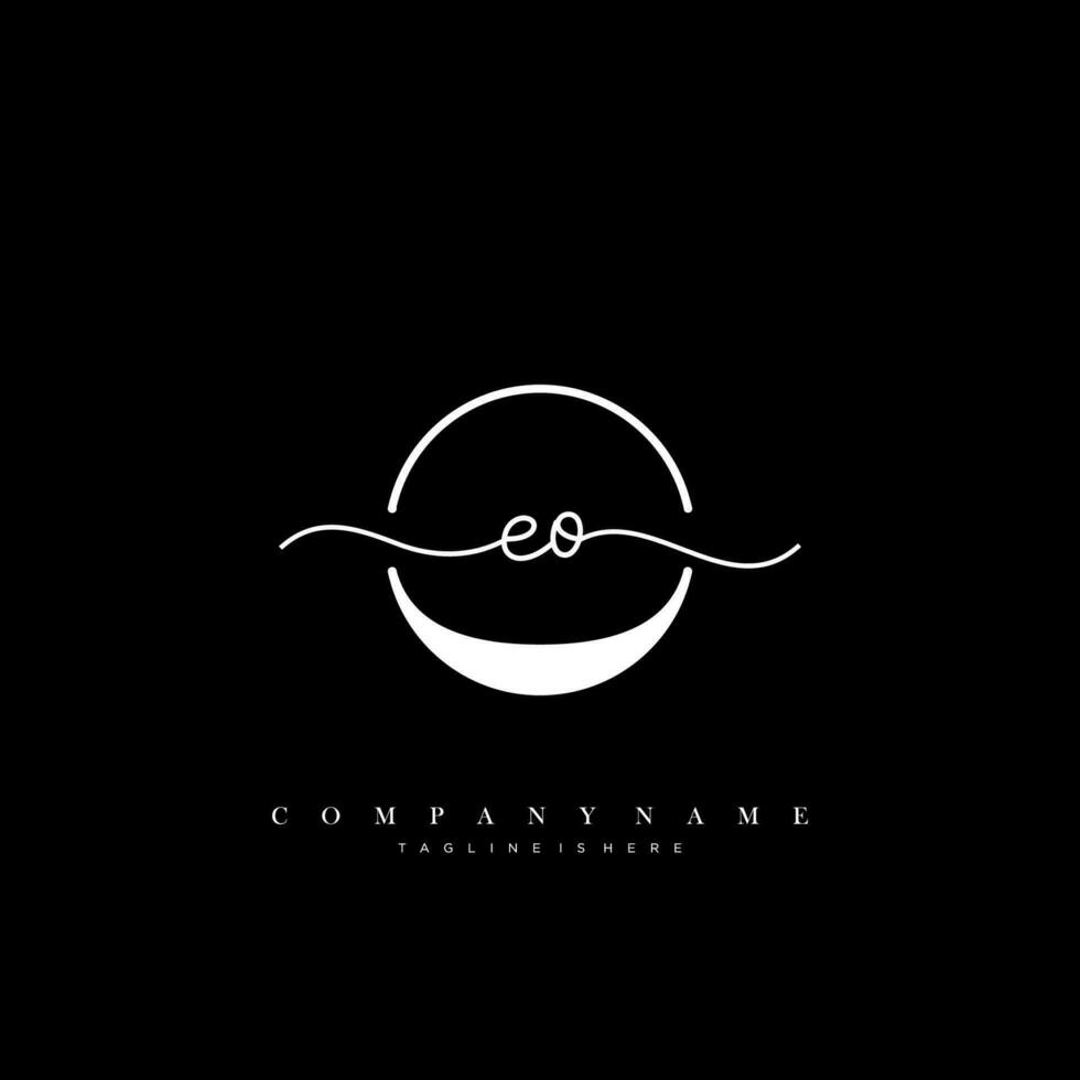 eo Initiale Handschrift minimalistisch geometrisch Logo Vorlage Vektor