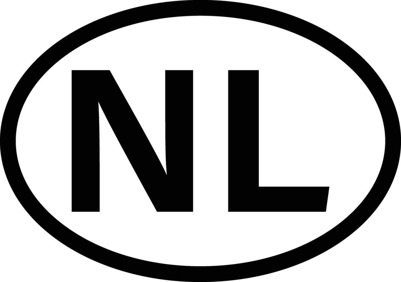 Niederlande Land Code Symbol Vektor isoliert auf Weiß . iso Code Land Domain Name. nl - - Niederlande abgekürzt.