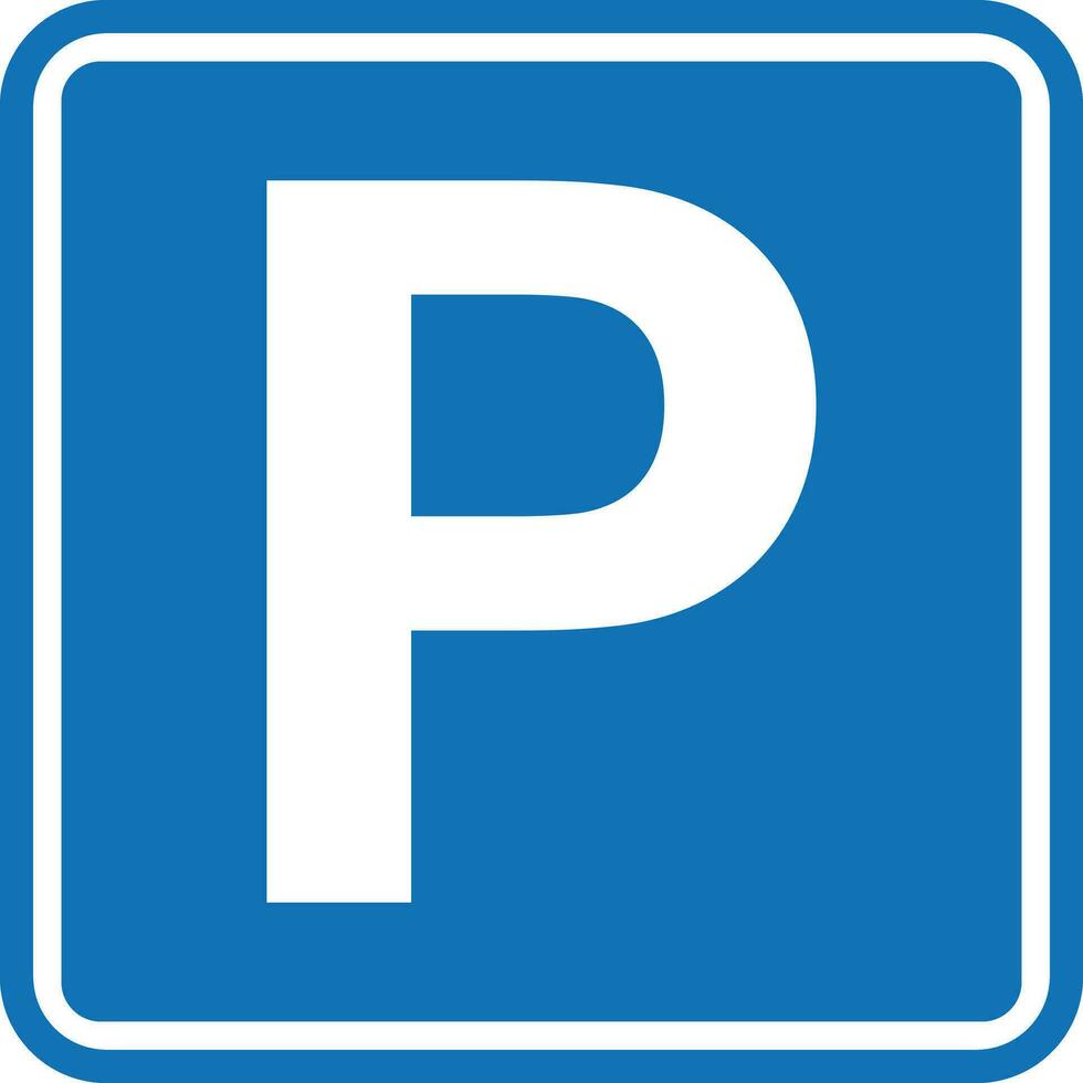 Blau Parkplatz Zeichen Vektor isoliert auf Weiß Hintergrund . Straße Zeichen Parkplatz Bereich Illustration Design
