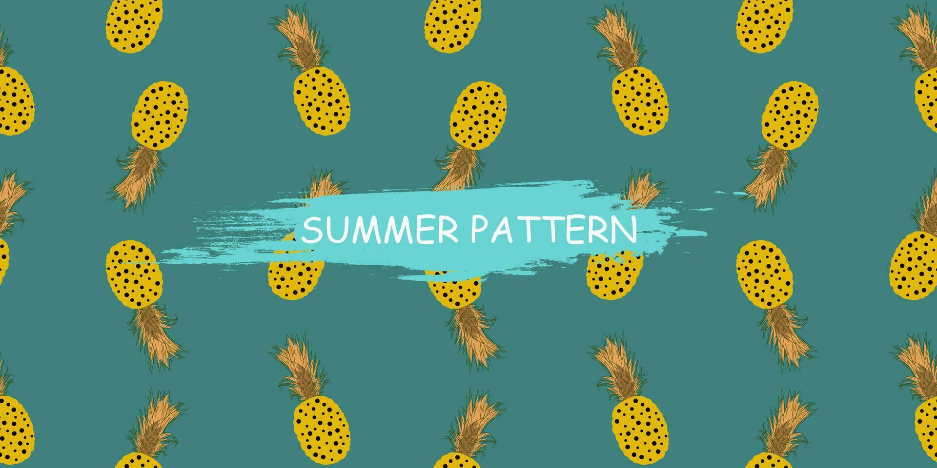 unik abstrakt sommar ananas frukt sömlös mönster bakgrund vektor
