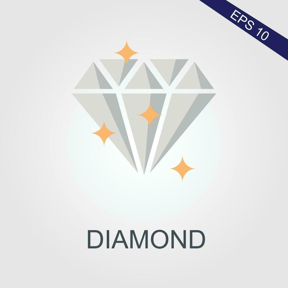 diamant platt ikoner eps fil vektor