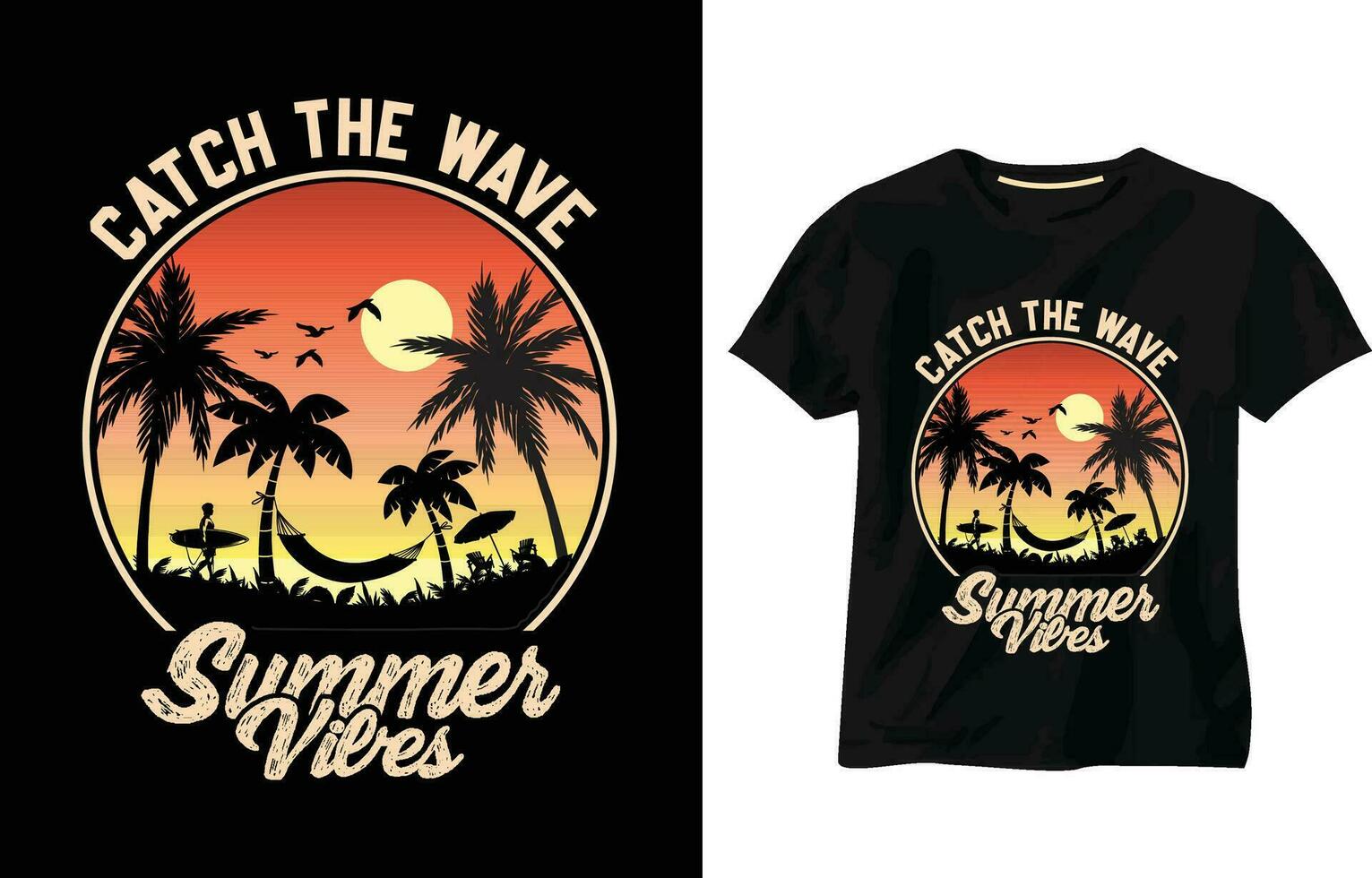 Fang das Welle Sommer- Stimmung T-Shirt Design Vektor zum drucken, Sommer- T-Shirt Design, Typografie T-Shirt Design, brechen das Wellen, Meer Strand T-Shirt Design