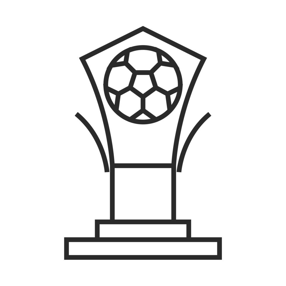 Fußballspiel-Trophäe-Preis-Liga-Freizeitsport-Turnier-Linienstil-Symbol vektor