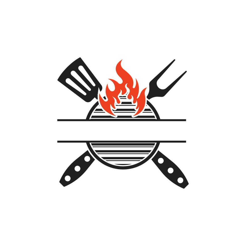 utegrill grill logotyp vektor