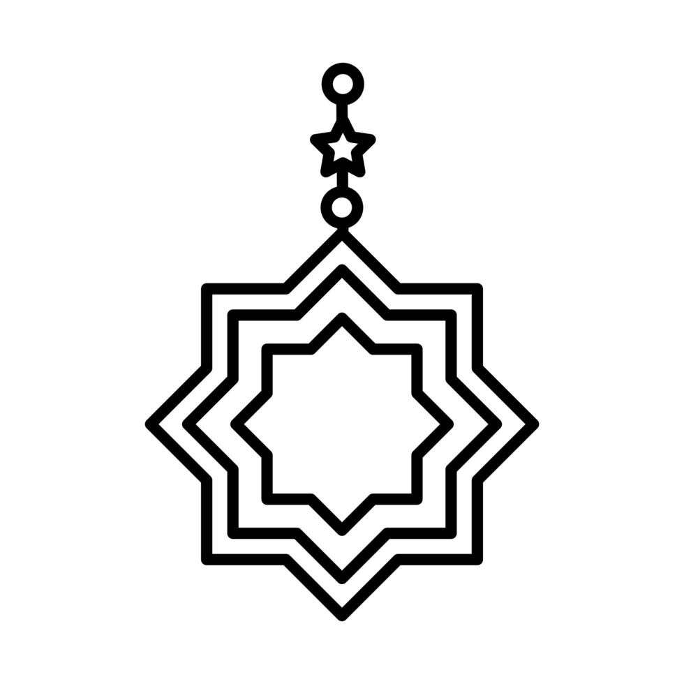 Ornament Eid Mubarak islamische religiöse Feier Linienstil-Symbol vektor