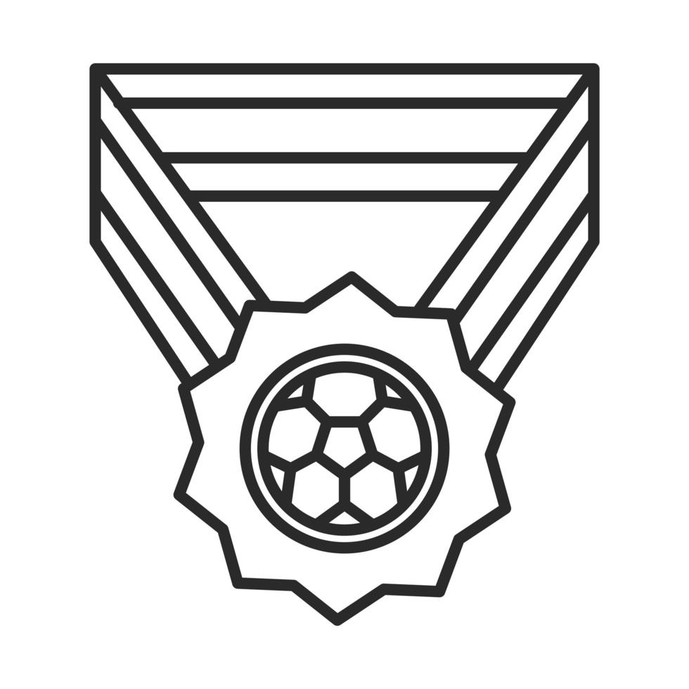 Fußballspiel Medaillenpreis Liga Freizeitsport Turnier Linienstil-Symbol vektor