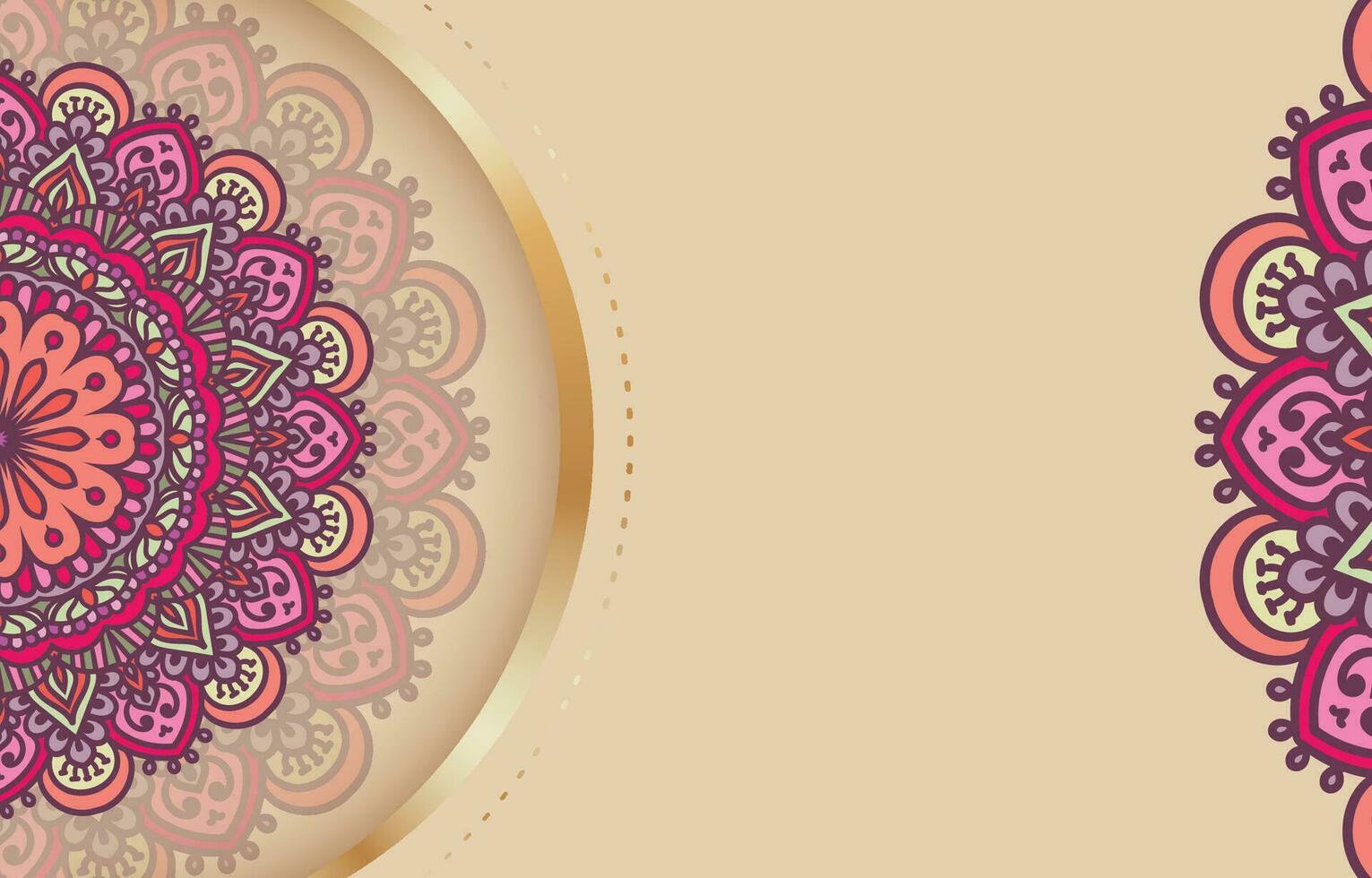 Jahrgang bunt Mandala Hintergrund mit Gold Ornament vektor