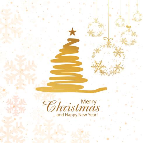 Fröhlicher Weihnachtsbaum mit Schneeflocken vector Hintergrund