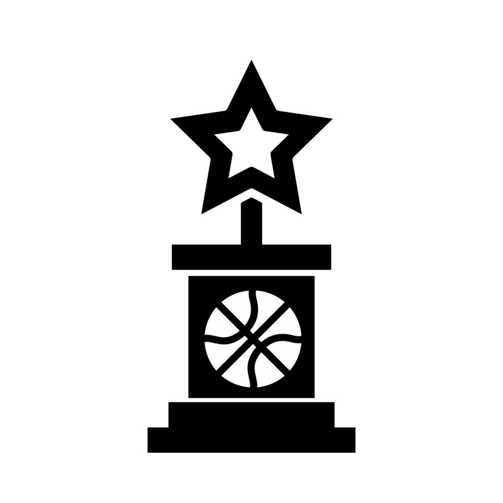 Basketball-Spiel Award Trophäe Star Ausrüstung Erholung Sport Silhouette Stilikone vektor