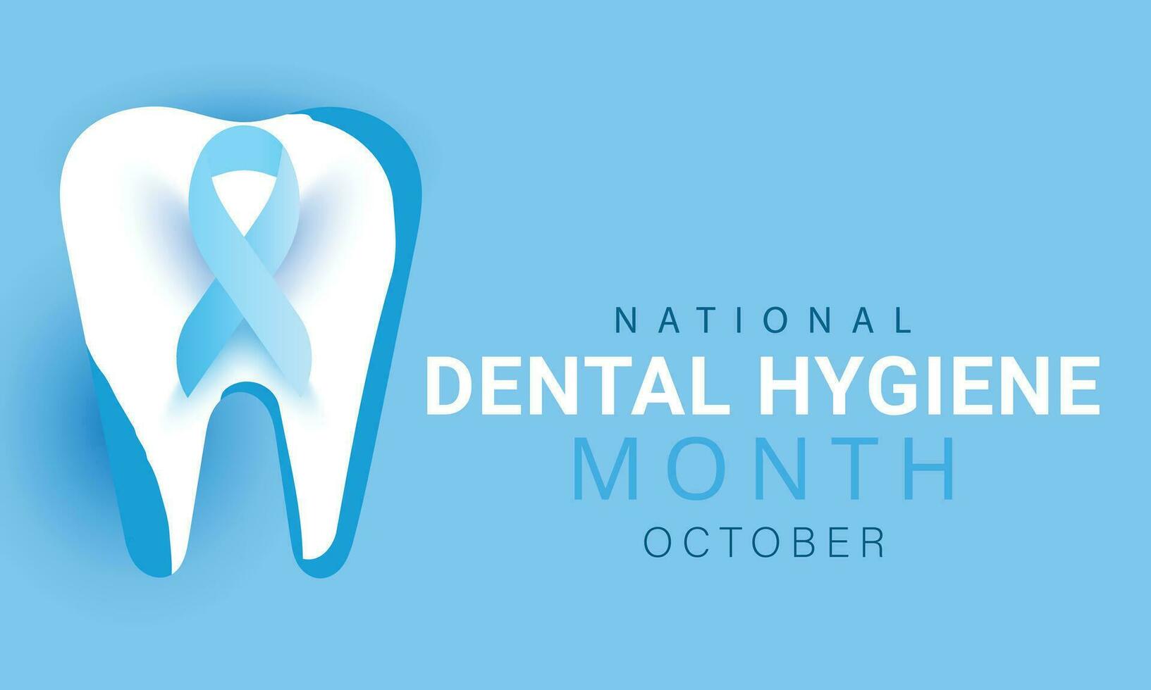 National Dental Hygiene Monat. Hintergrund, Banner, Karte, Poster, Vorlage. Vektor Illustration.