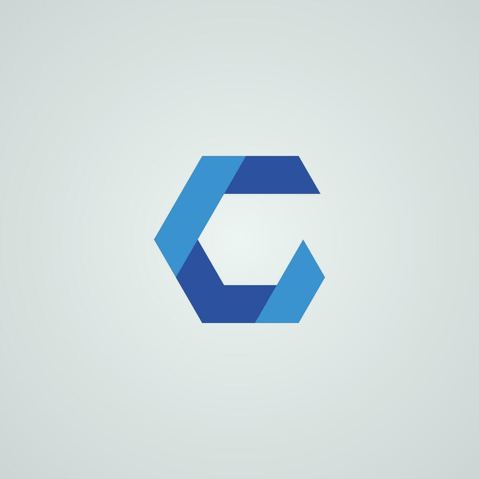 modern c brev app logotyp design vektor