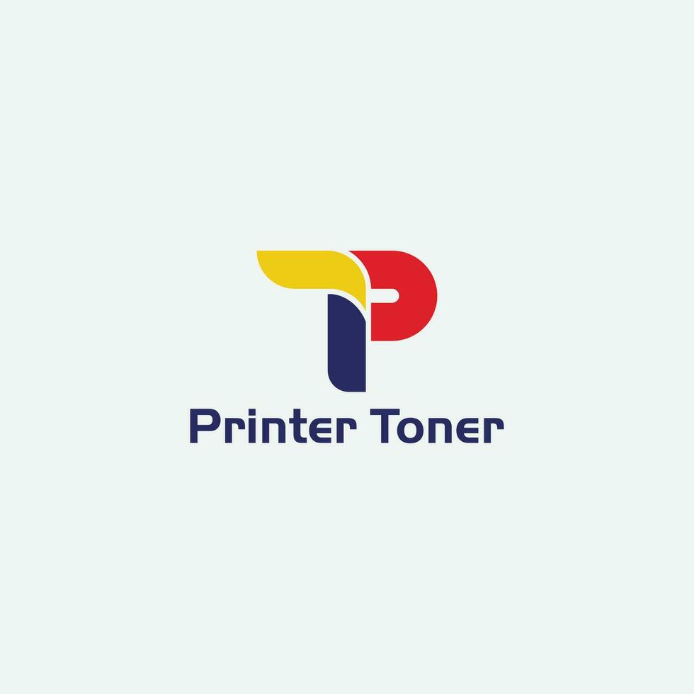 tp brev logotyp design, skrivare toner logotyp design vektor element. eps