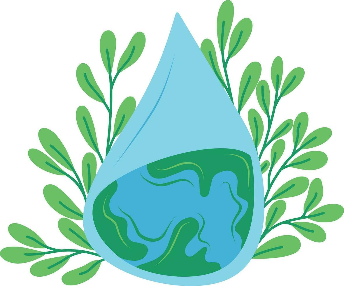 fallen Wasser mit Blätter Ökologie Symbol Vektor Illustration Design Symbol