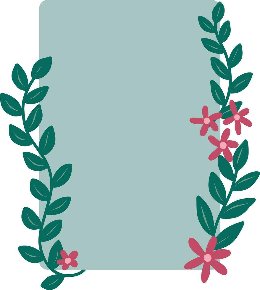 söt ram med blommor och leafs isolerat ikon vektor illustration design