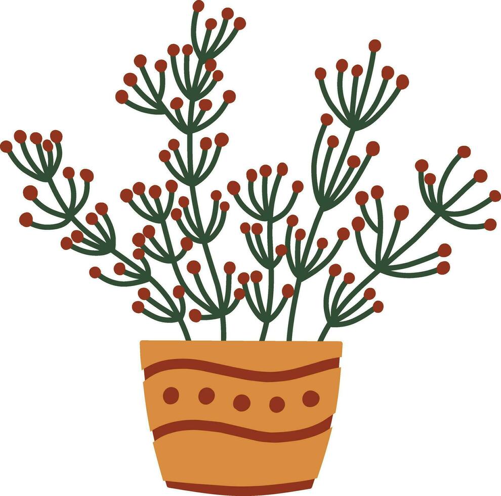 krukväxt i keramisk pott isolerat ikon vektor illustration design