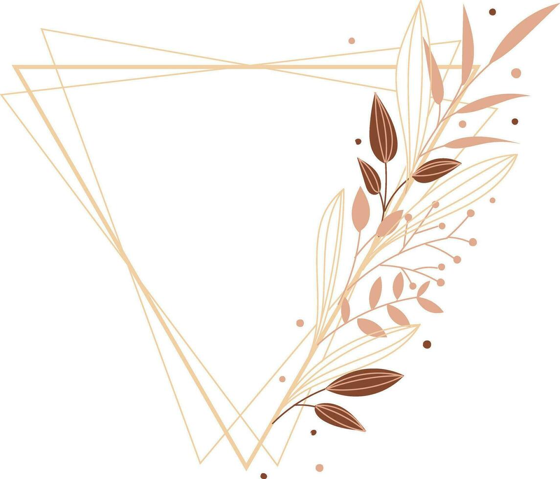 golden Rahmen mit Blätter und Saat isoliert Symbol Vektor Illustration Design