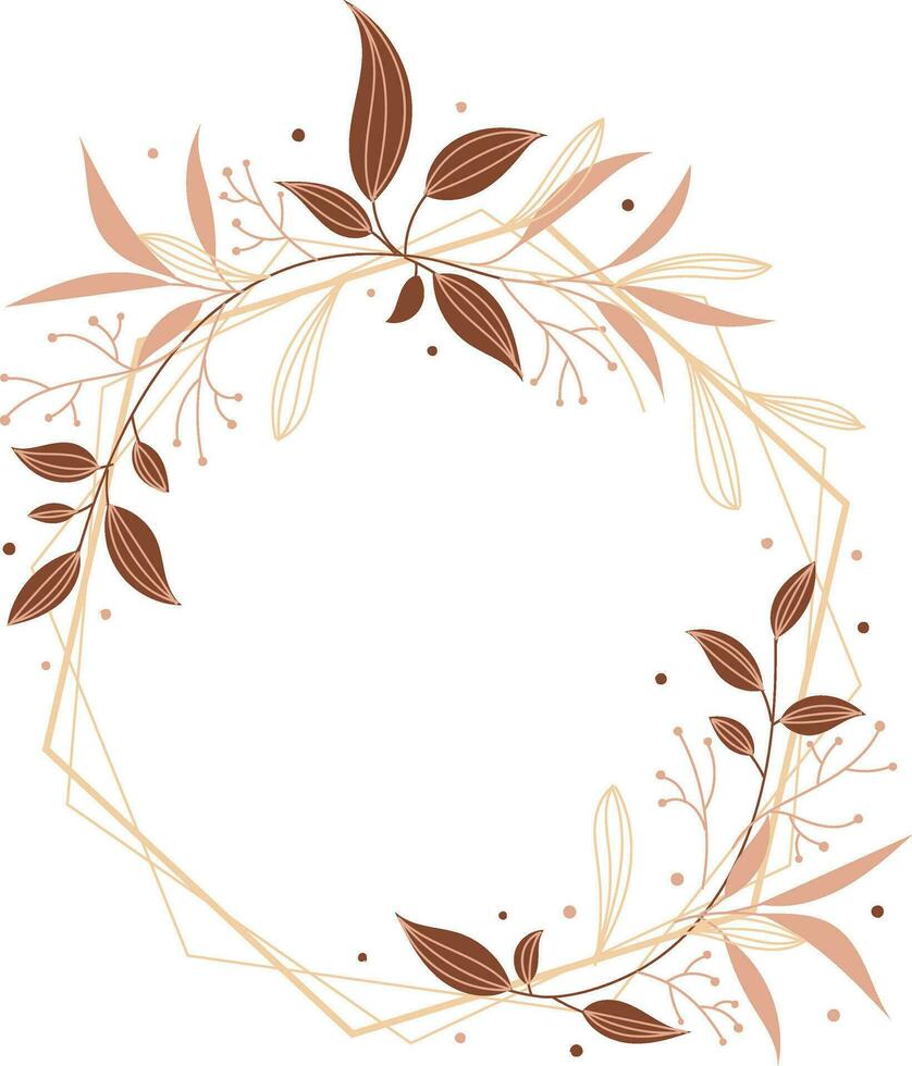 ram cirkulär med grenar och leafs isolerat ikon vektor illustration design