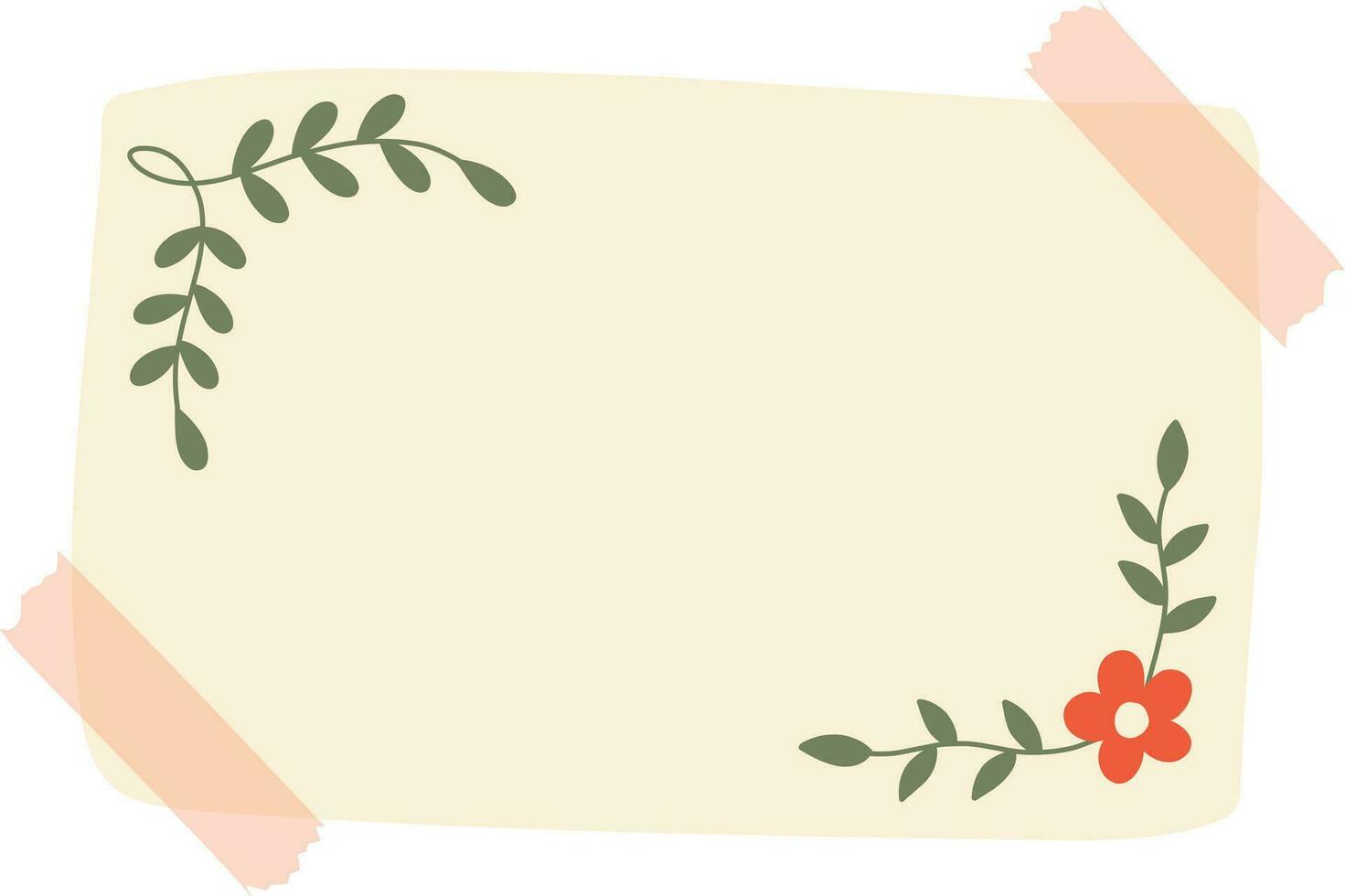 Postkarte mit Blumen und Blätter isoliert Symbol Vektor Illustration Design