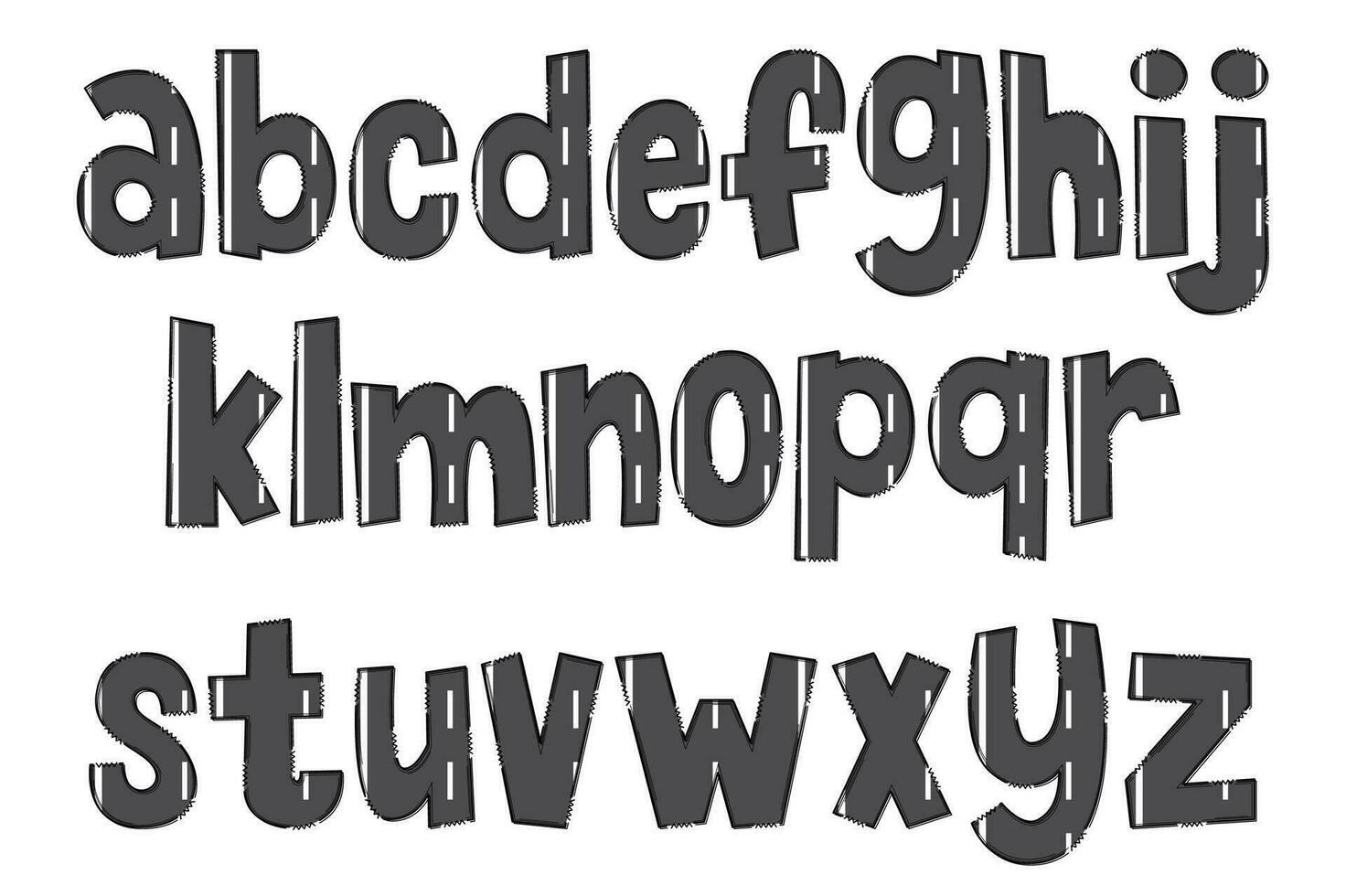 handgemacht Autobahn Briefe. Farbe kreativ Kunst typografisch Design vektor