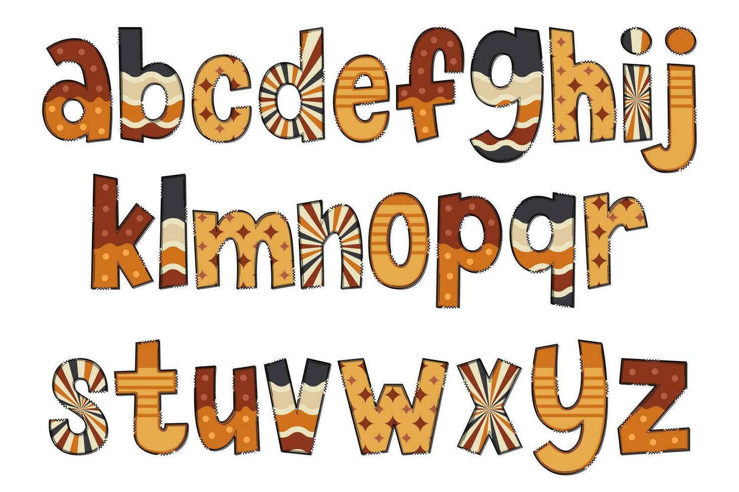 bezaubernd handgemacht Herbst Stimmung Schriftart einstellen vektor