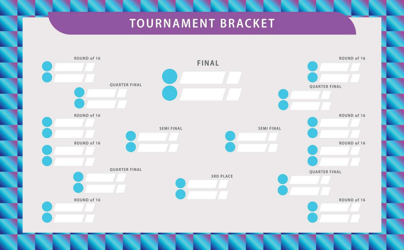 trogen elegant lutning färgad sport spel skede layout med eliminering konsol. lämplig för basketboll, fotboll, fotboll, badminton, och Övrig sporter. vektor