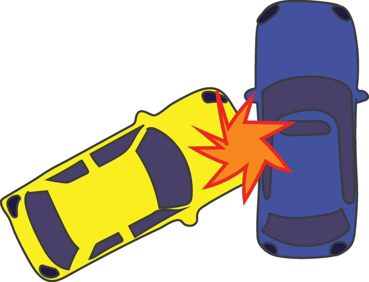 Karikatur Auto Absturz Unfall Vektor