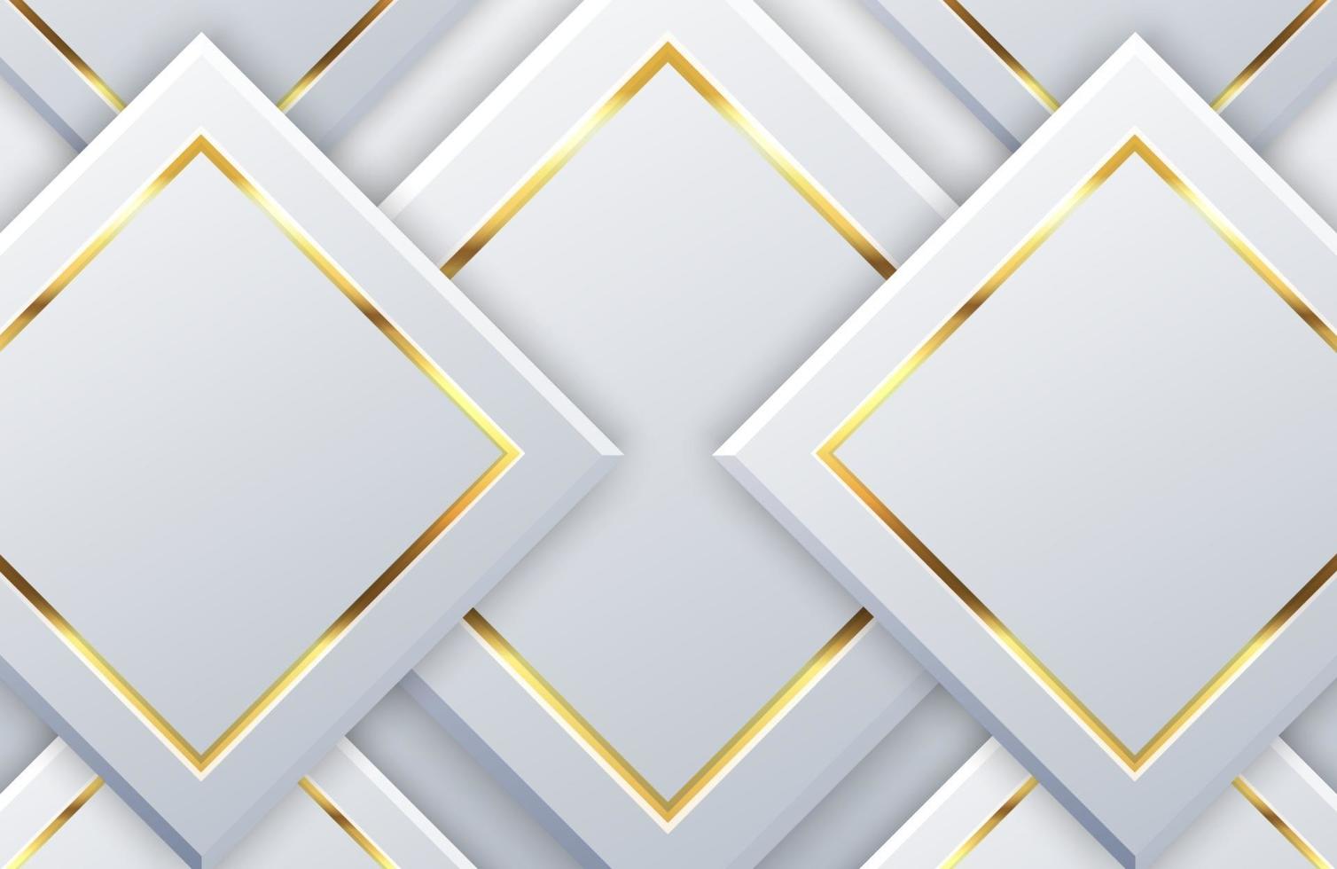 moderner weißer Hintergrund mit glänzendem goldenem geometrischem Element. elegantes geometrisches Design mit goldenem Linienvektor vektor