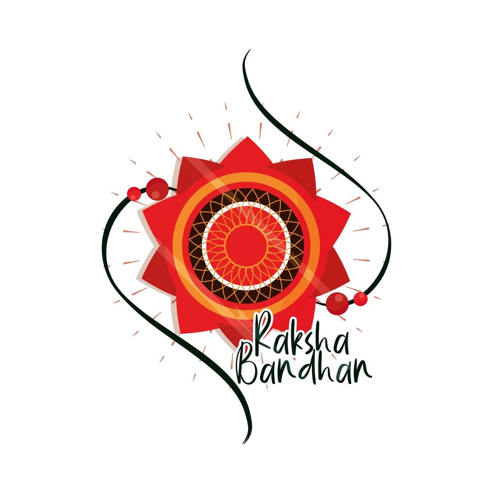 raksha bandhan traditionella indiska armband firande bröder och systrar festival hälsning vektor