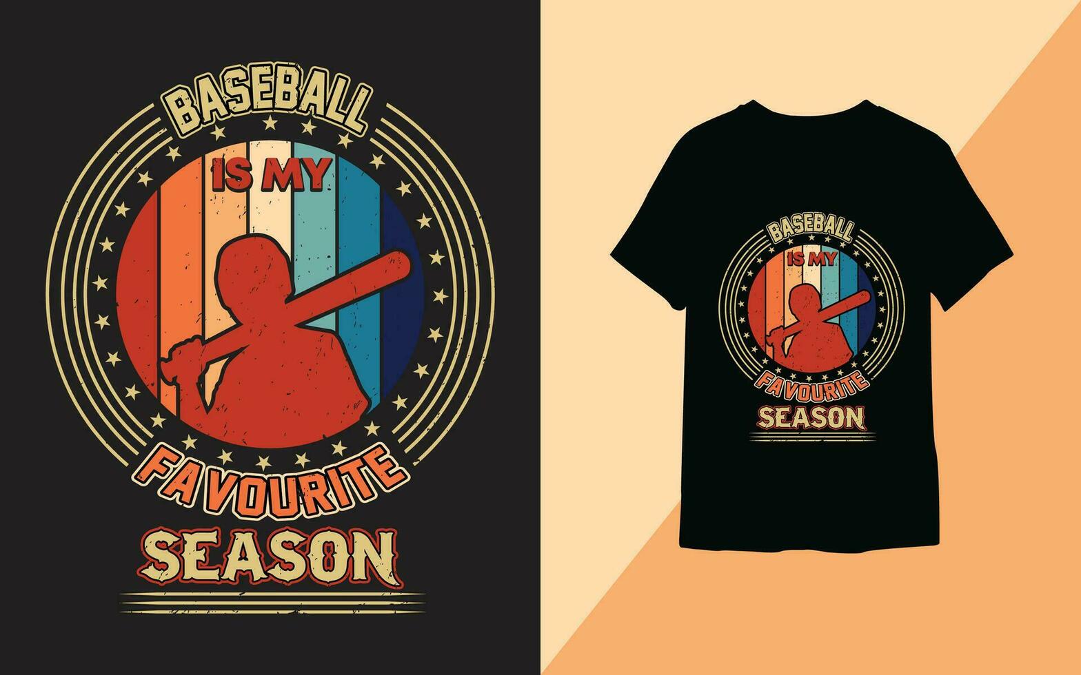 årgång baseboll t-shirt design. vektor