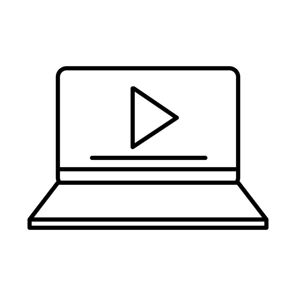 Online-Bildung Laptop-Videoseminar-Website und Symbol für mobile Schulungen vektor