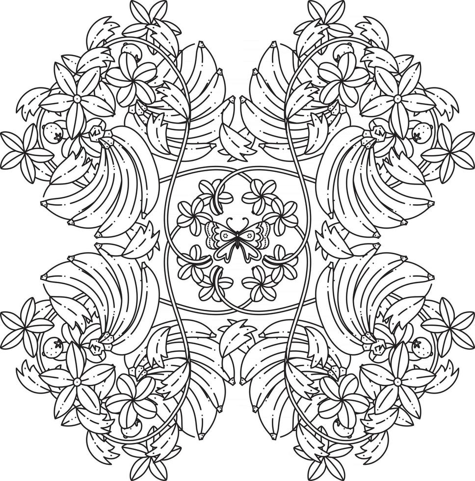 Blumengartenblumen tropischer Waldmonogramm-Vektorillustration vektor