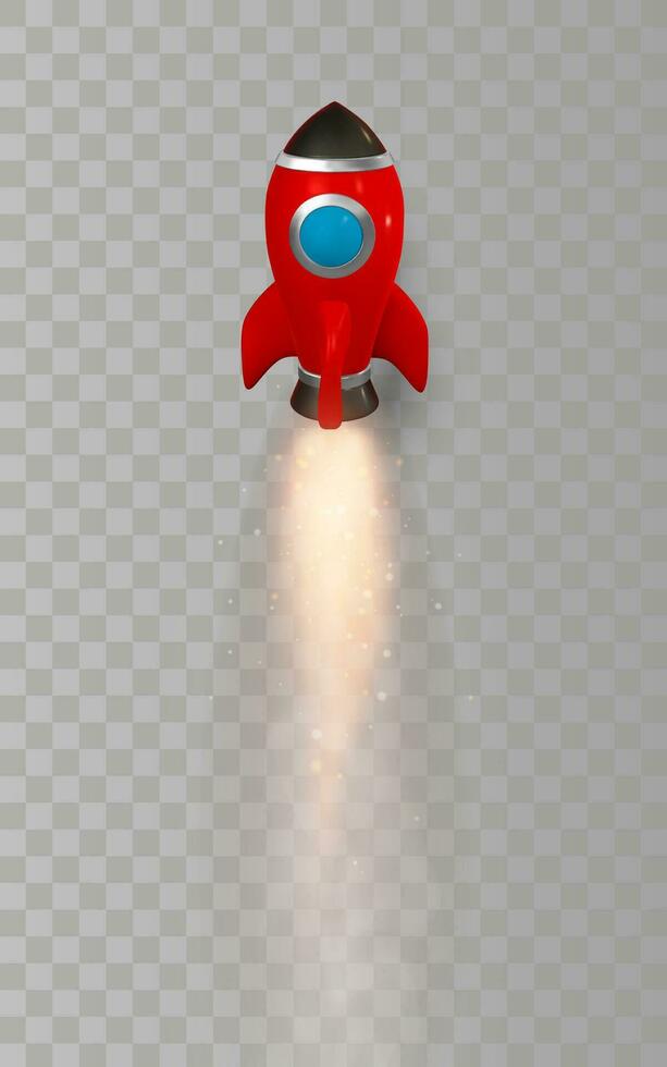 3d Rakete Raumschiff machen und zeichnen durch Gittergewebe. realistisch modern Digital Rakete. Vektor Illustration