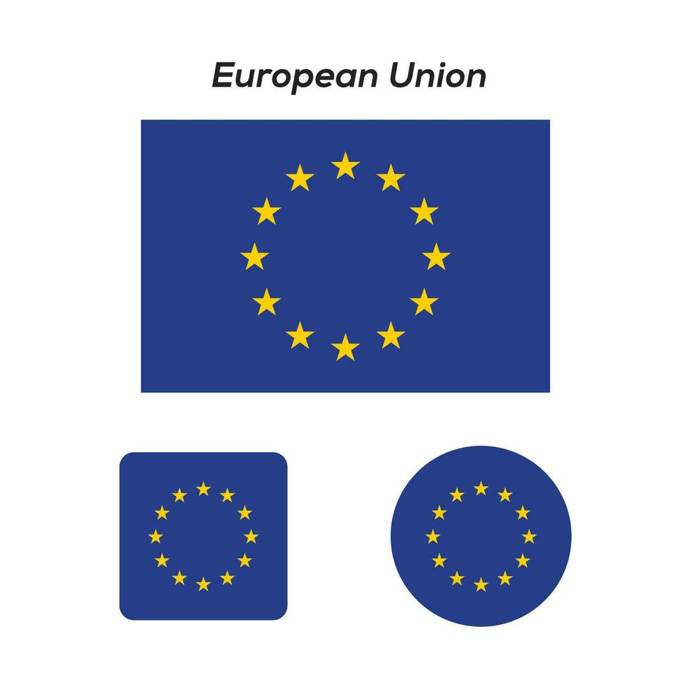 einstellen von Vektor europäisch Union Flagge