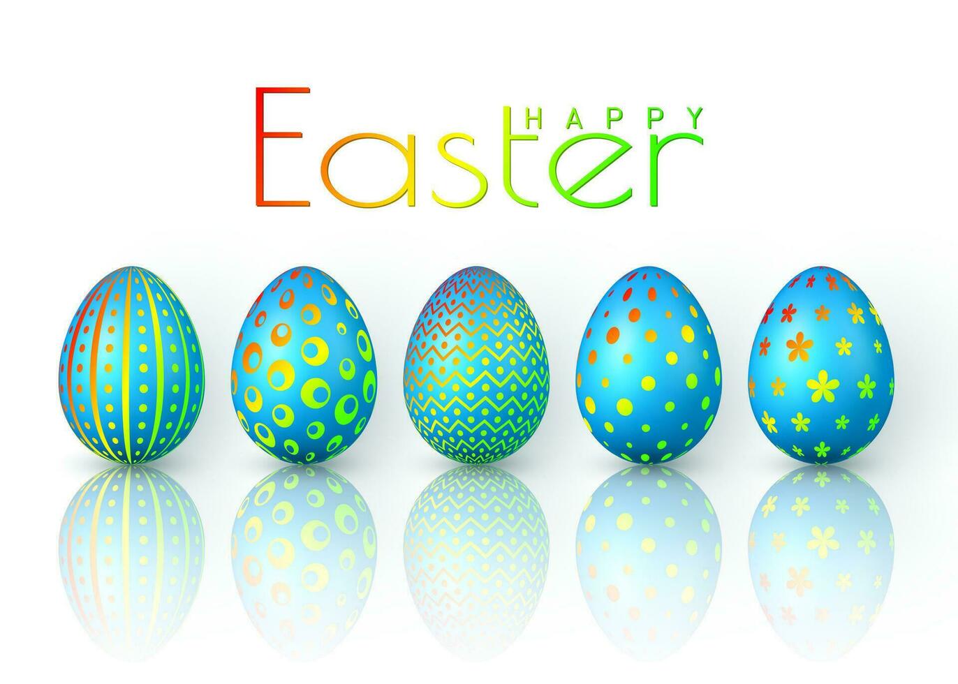 glücklich Ostern. Farbe Ostern Eier auf Weiß Hintergrund. Vektor Illustration