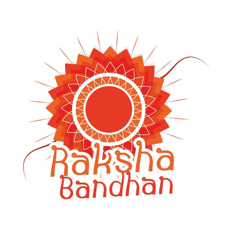 raksha bandhan traditionellt indiskt armband symbol för kärlek mellan bröder och systrar vektor