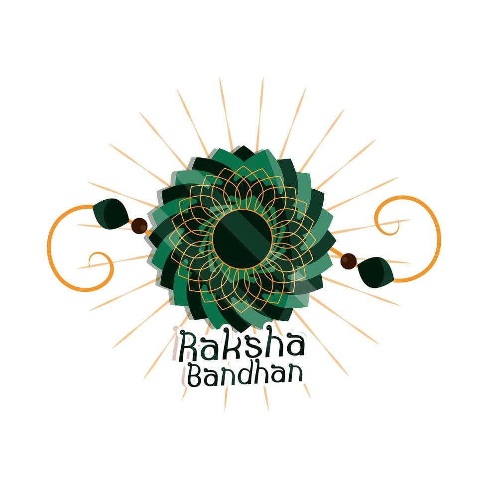 Raksha Bandhan traditionelles indisches Armband Mandala der Liebe zwischen Brüdern und Schwestern vektor