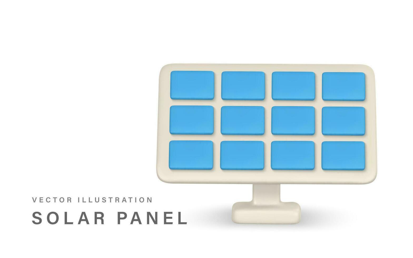 3d realistisch Solar- Leistung Bahnhof Tafel. Grün und Alternative Öko Energie Konzept. Vektor Illustration