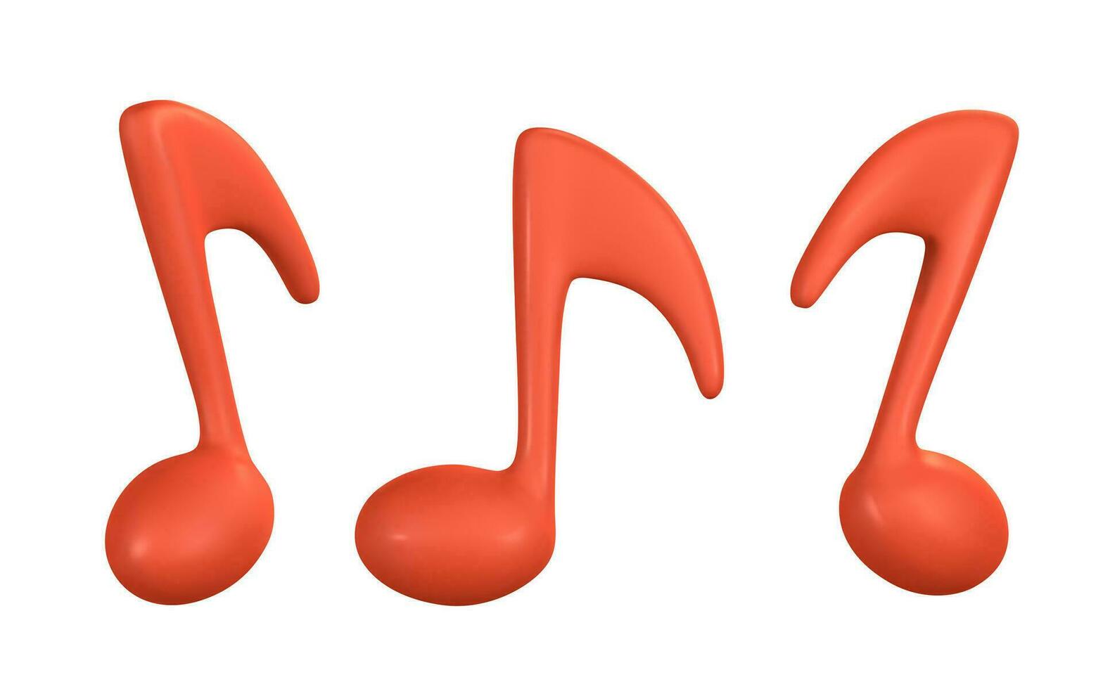 3d musik notera för musik begrepp design i plast tecknad serie stil. vektor illustration