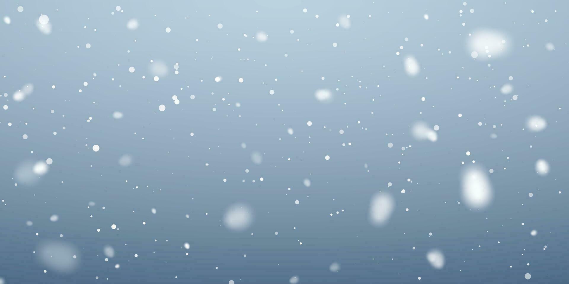 jul snö. faller snöflingor på blå bakgrund. snöfall. vektor illustration