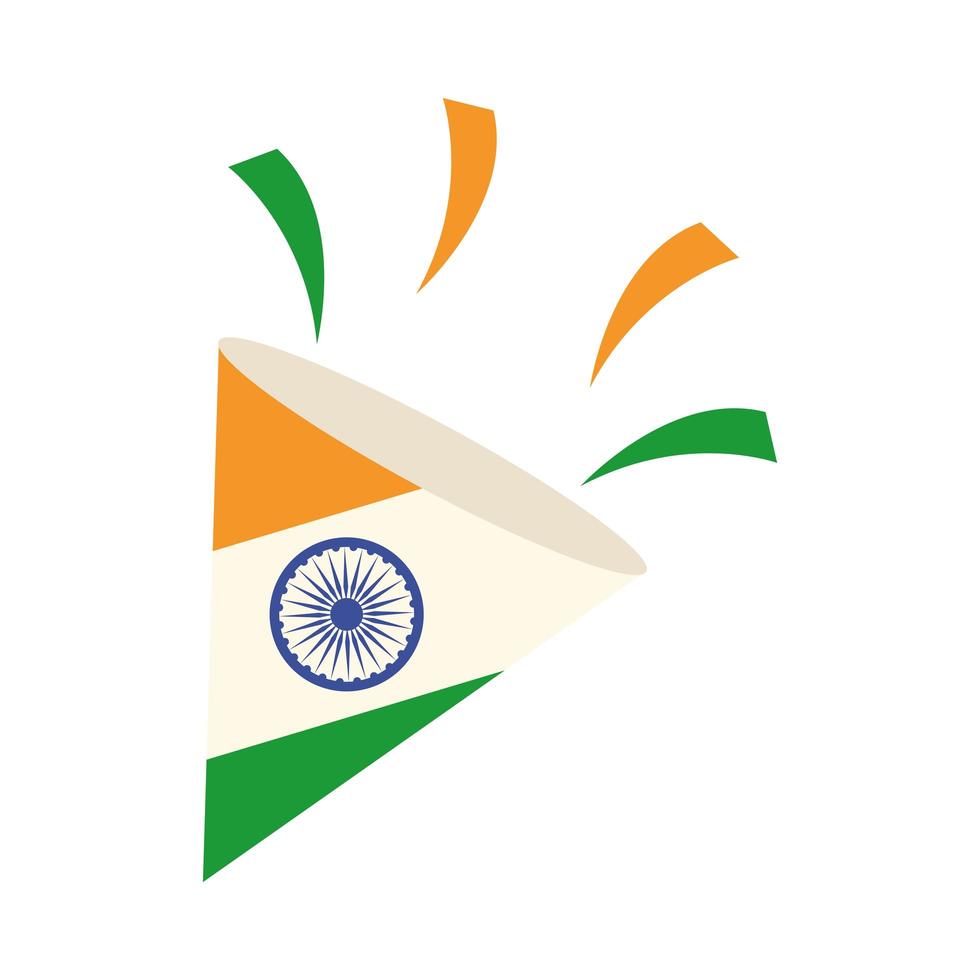 Frohe Unabhängigkeitstag Indien festliche Feier Freiheit Land flache Stilikone vektor