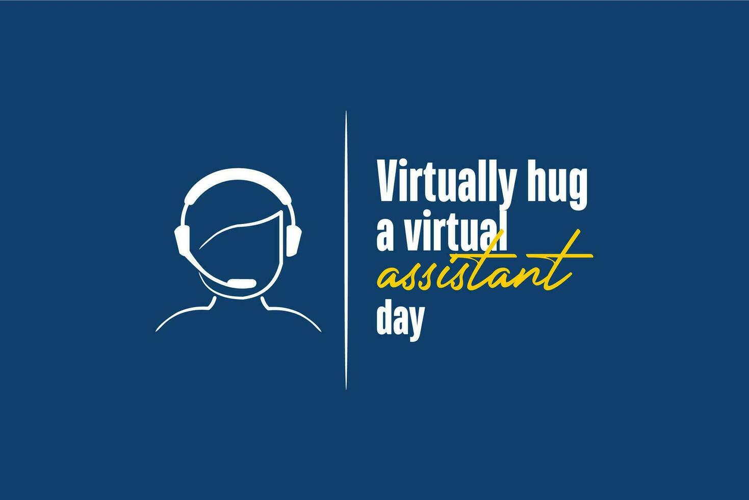 praktiskt taget kram en virtuell assistent dag vektor