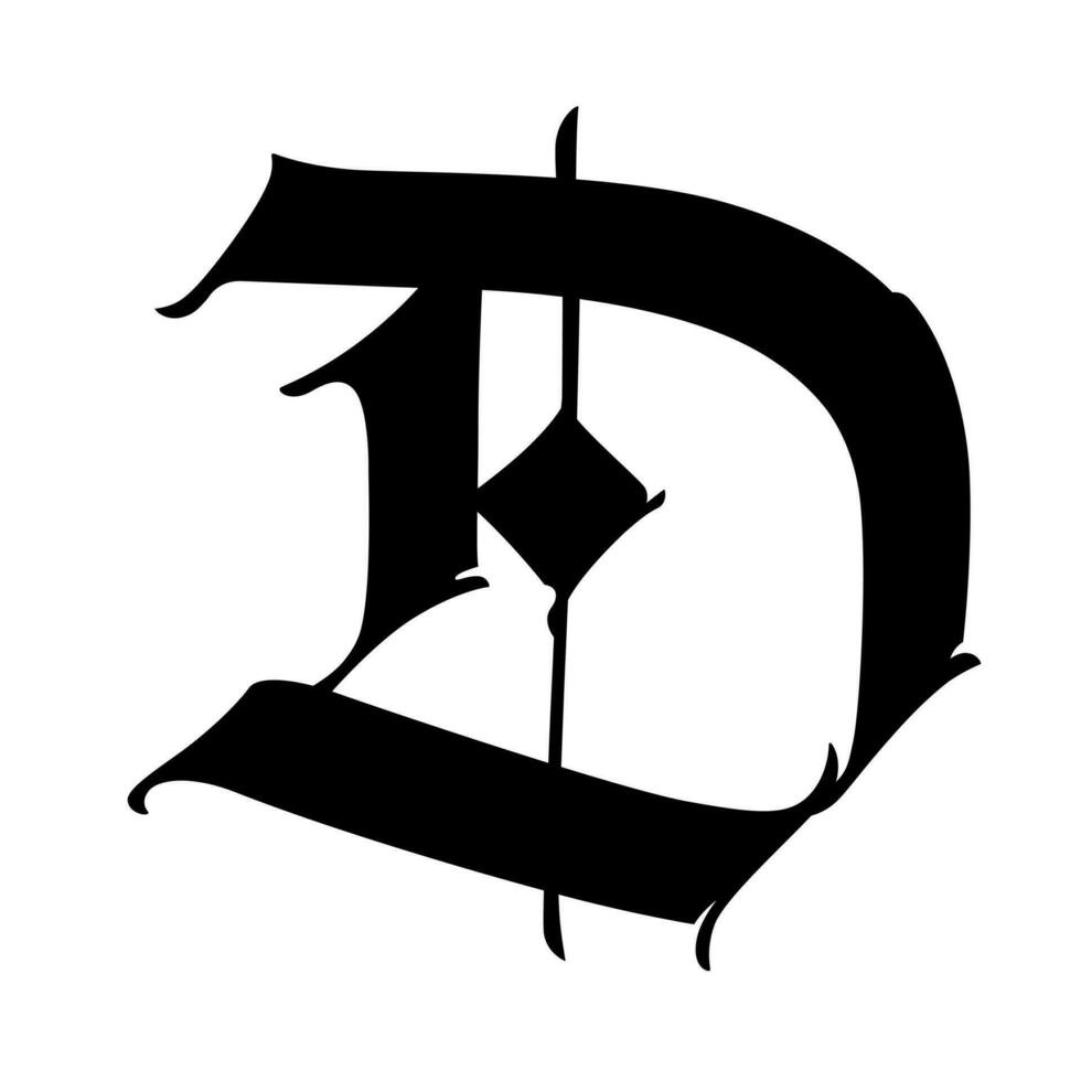 gotik medeltida brev. symbol för logotyper och design projekt. vektor