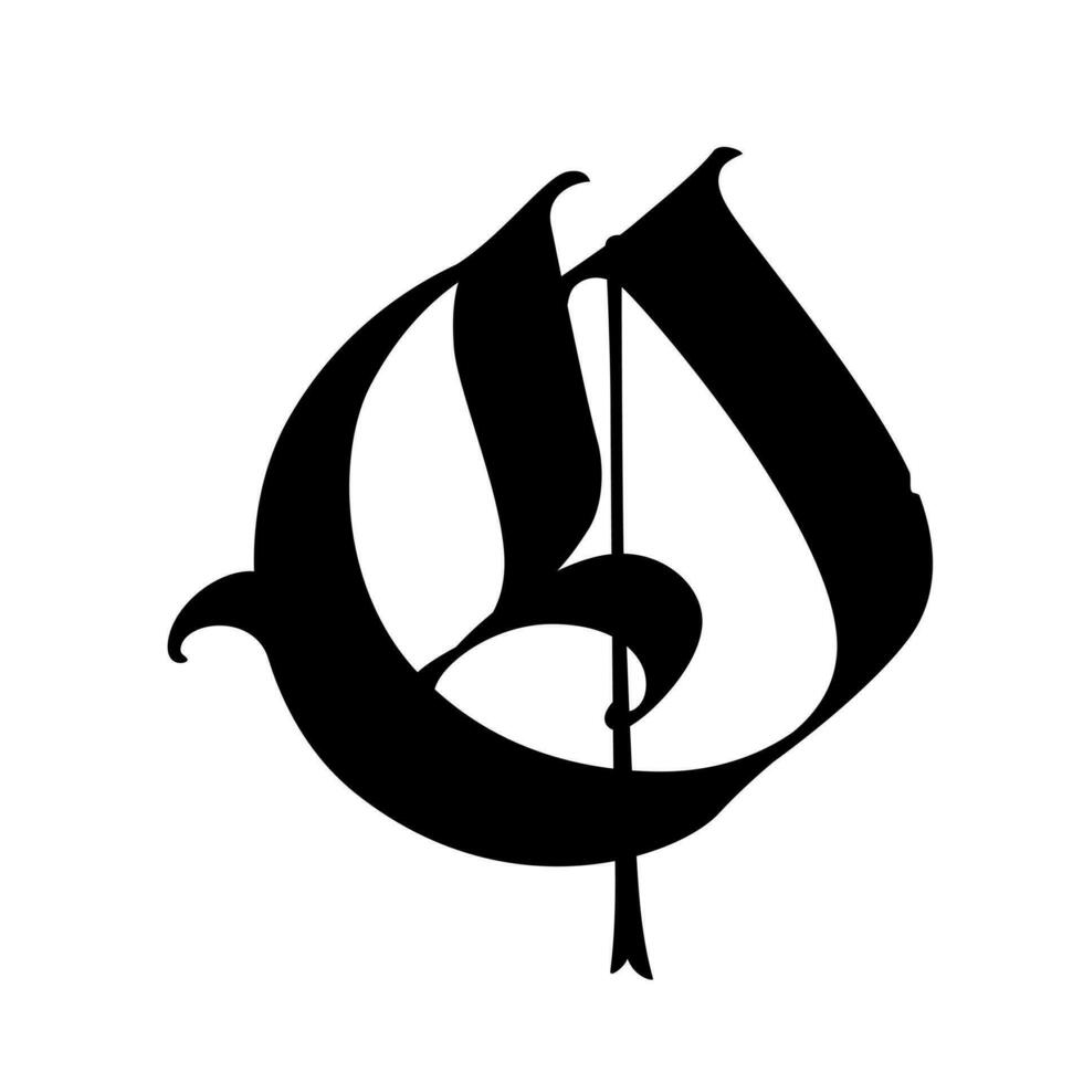 gotik medeltida brev. symbol för logotyper och design projekt. vektor