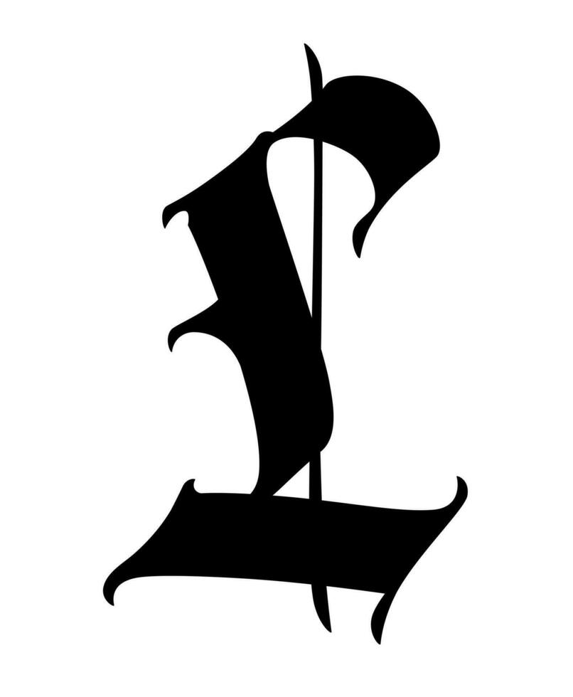 gotik medeltida brev. symbol för logotyper och design projekt. vektor