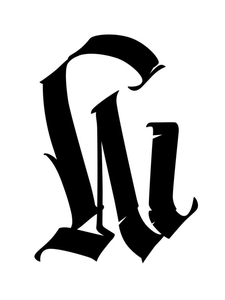 gotik medeltida brev. symbol för logotyper och design projekt. vektor